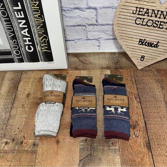 NWT Gold Toe Men’s Camp Socks 3 Packs Of 2 Pair Limited Release Shoe Size 6-12.5 - Picture 1 of 5
